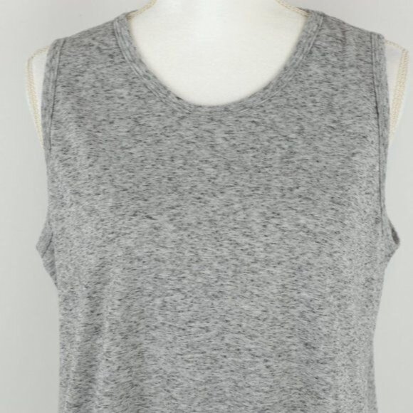 Athleta Get Away Women's Large Gray Heather Scoop Neck Asymmetric Tank Top - Picture 3 of 8